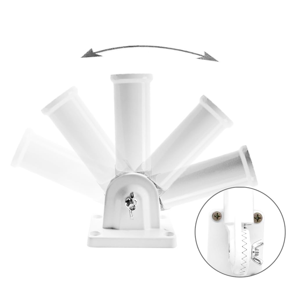 Multi-Position Flag Pole Mounting Bracket Aluminum 1" Diameter White N73932