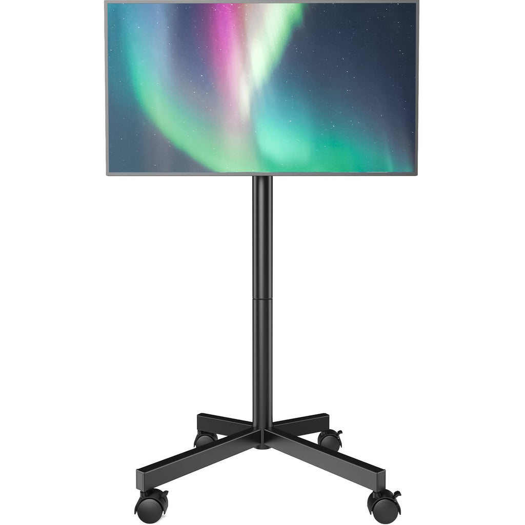 Mobile TV Cart Stand with Wheels, Height Adjustable, Holds up to 88 lbs F53528