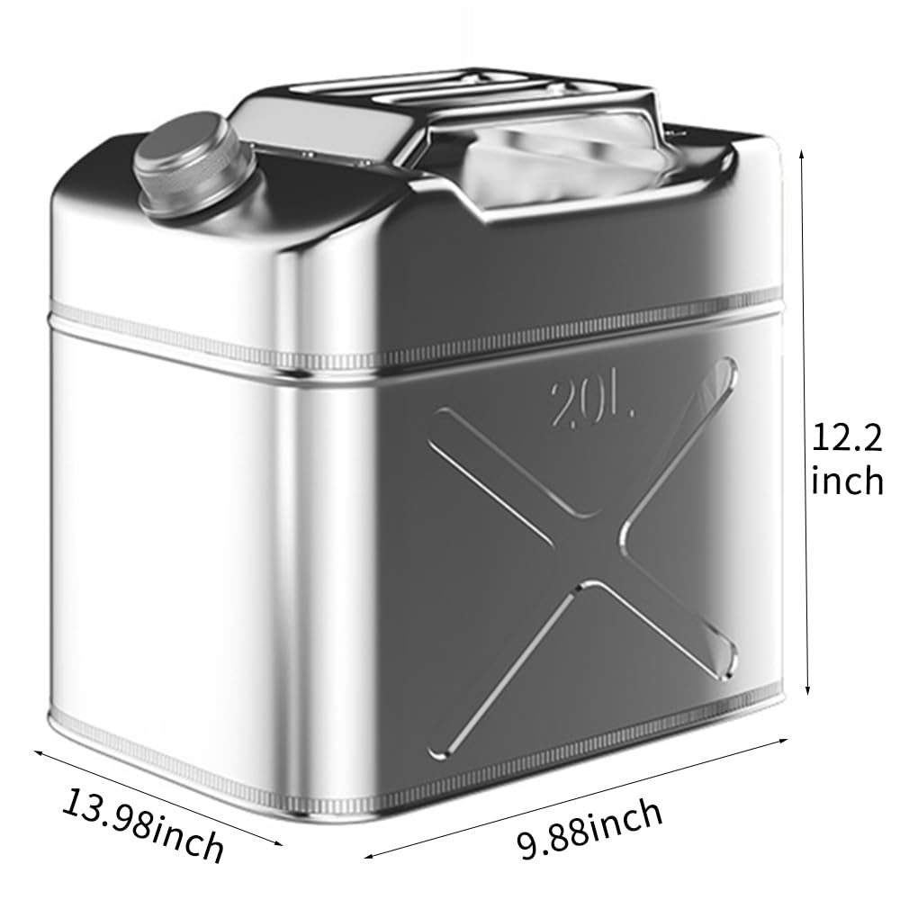 5 Gallon 304 Stainless Steel Oil Storage Can with Spout D18434