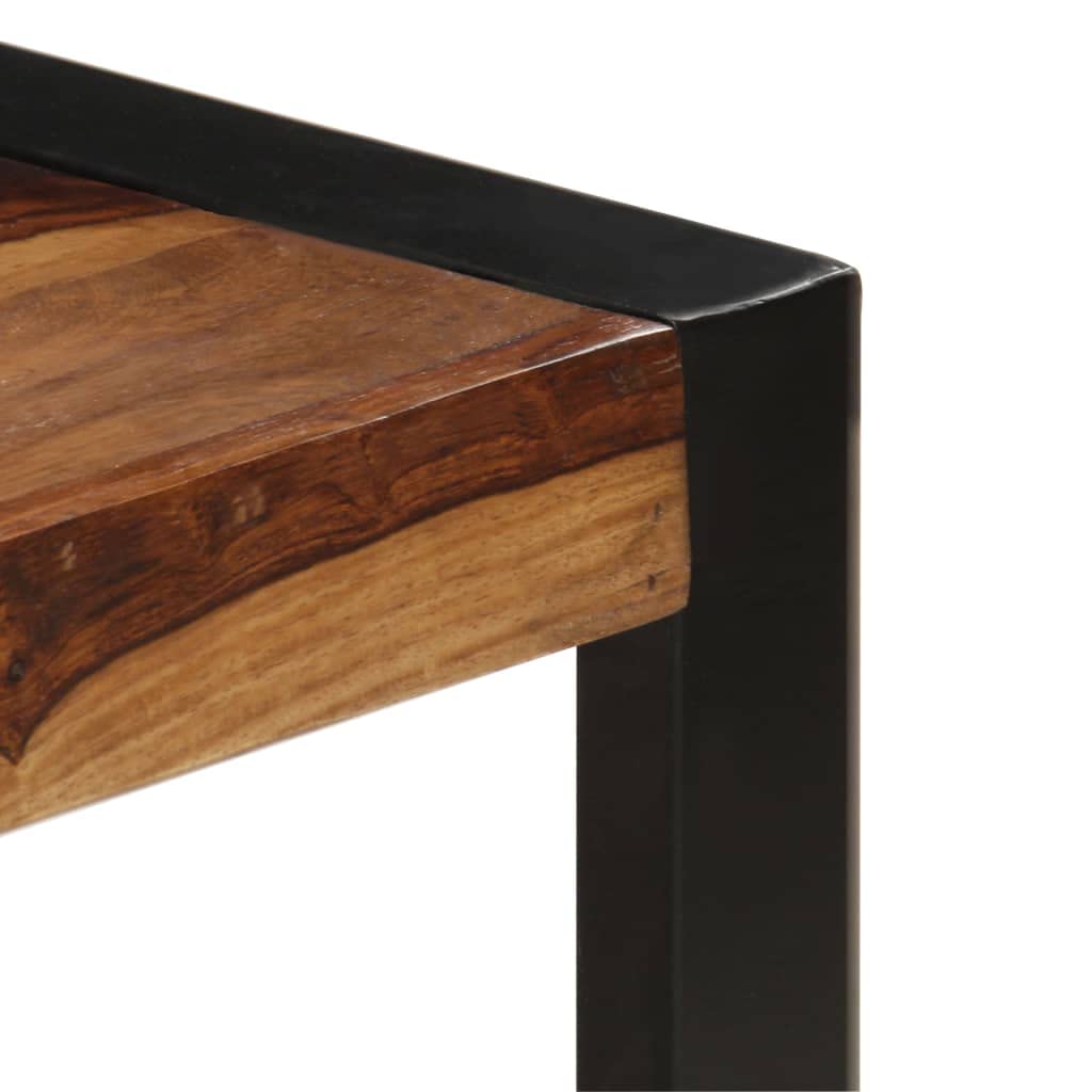 Brown Sheesham Wood Coffee Table with Steel Legs V867