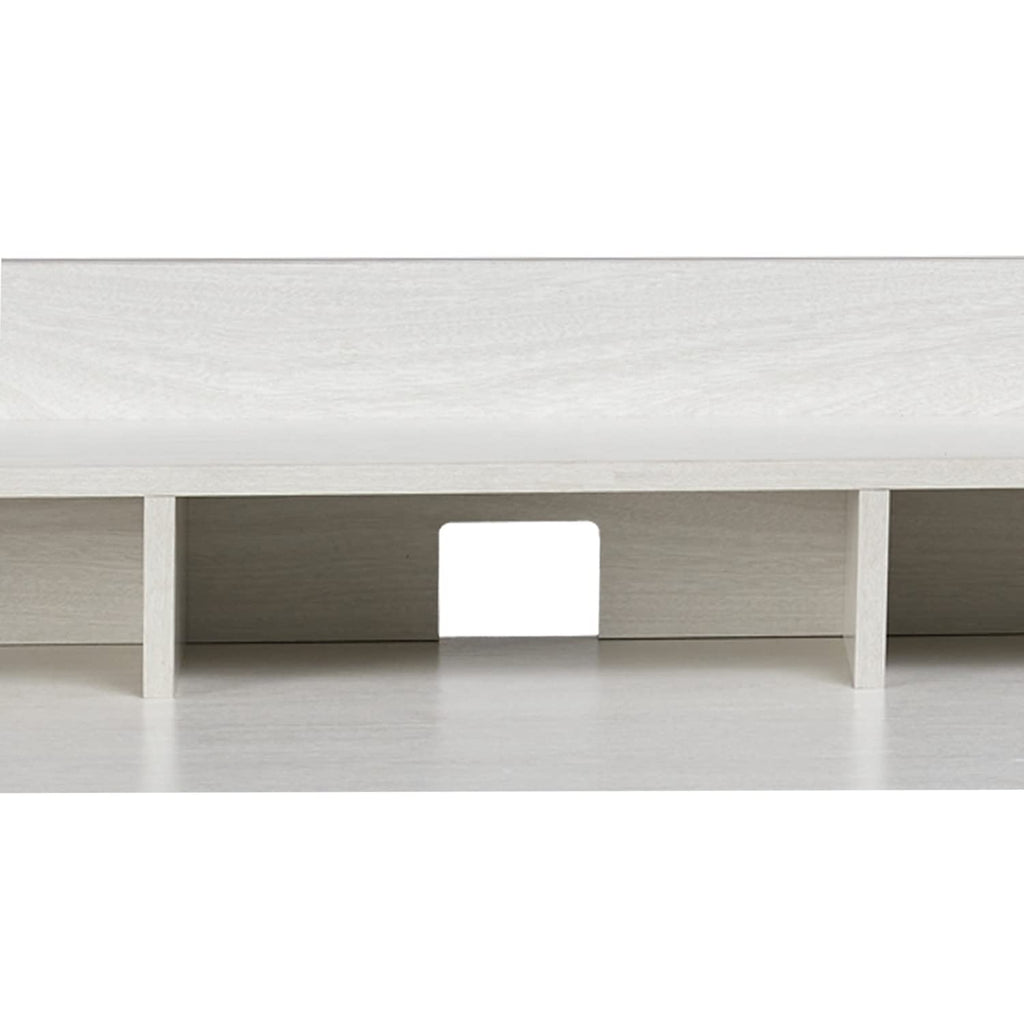 Oak White Computer Desk with 4 Drawers and Hutch Shelf K465332