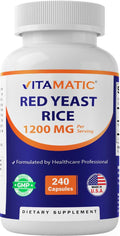 Red Yeast Rice 1200 mg 240 Veg Capsules C684866