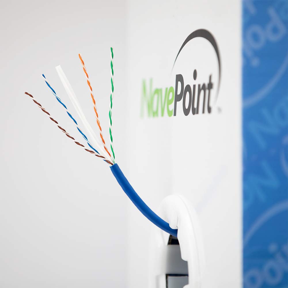 Cat6 Plenum 1000ft Blue Solid Bare Copper Ethernet Cable Q236092