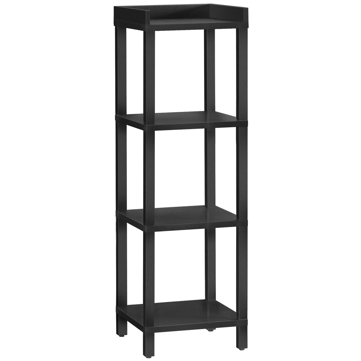 Black 4-Tier Wooden Bookcase U282588