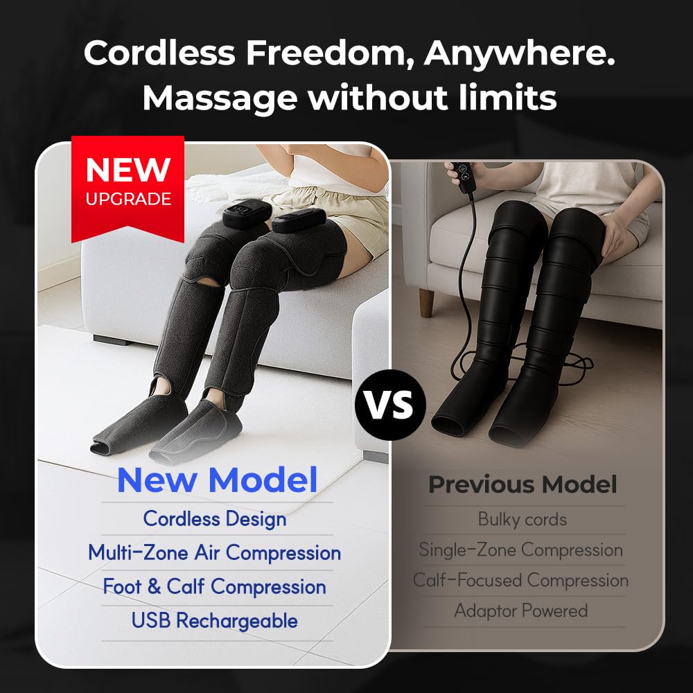 Cordless Full Leg Massager with Knee & Sole Heat G6929