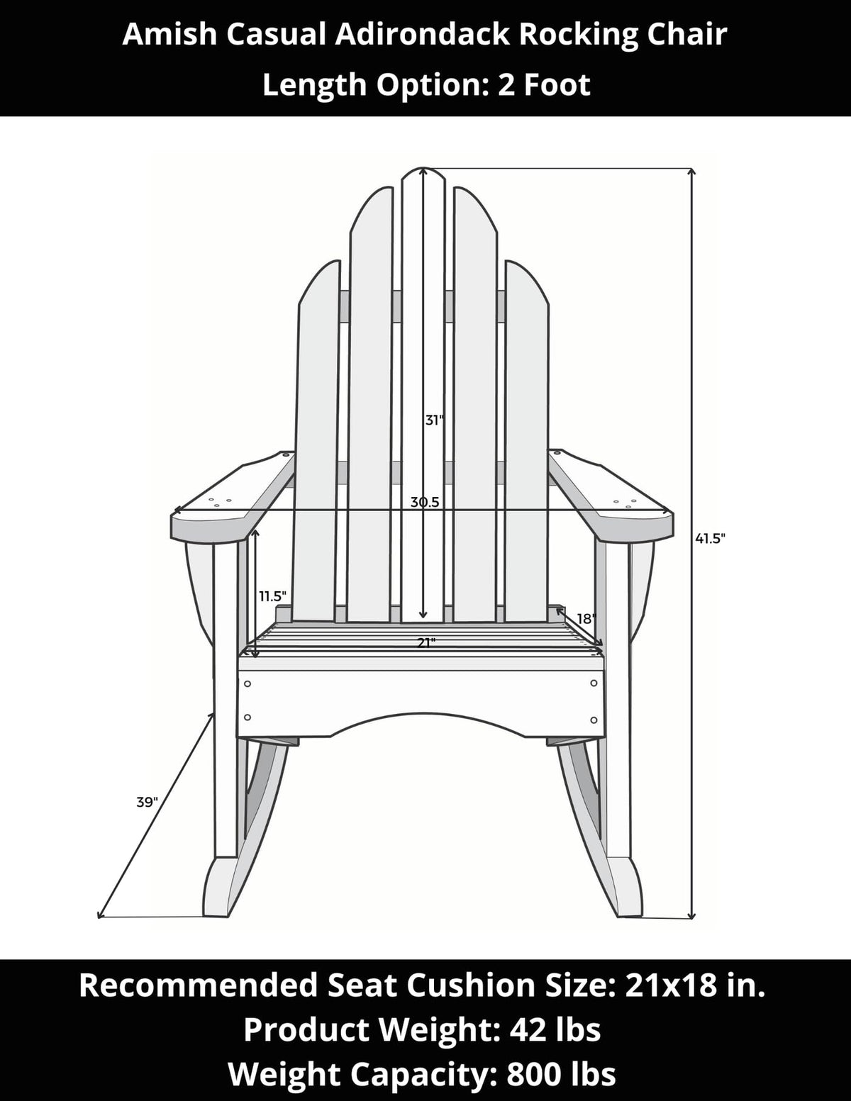 Unfinished Treated Pine Wood Outdoor Rocking Chair A32866