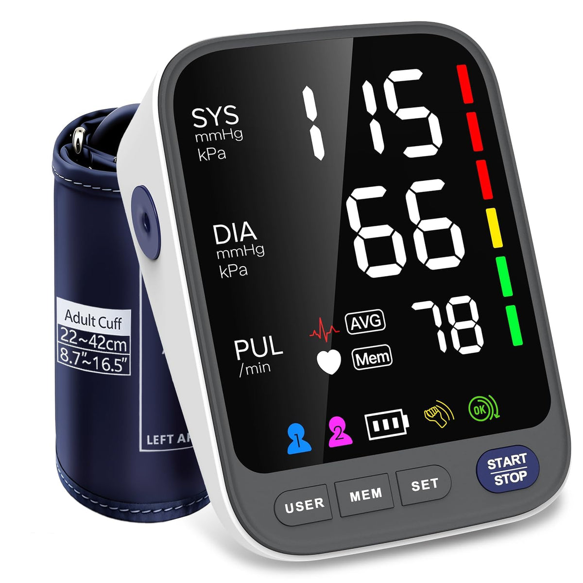 Blood Pressure Monitor Large Cuff White F6390