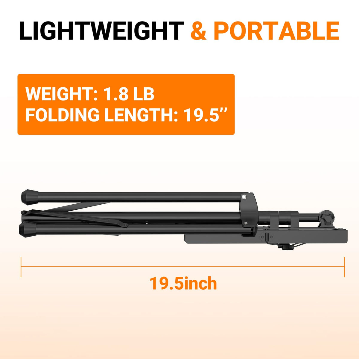 Black Portable Sheet Music Stand with Clamp and Carrying Bag E251