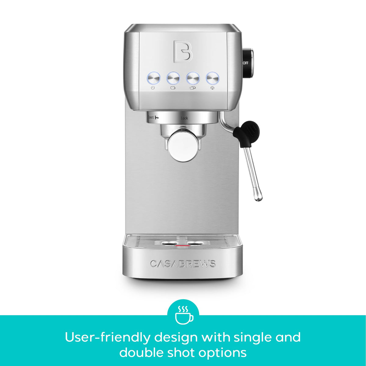 Stainless Steel Espresso Machine with Steam Wand G666090