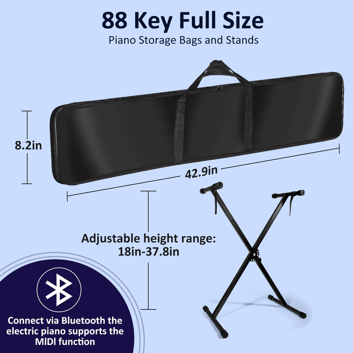 88 Key Semi Weighted Digital Piano with Sustain Pedal J8789