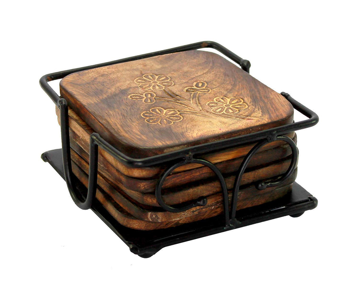 Wooden Drink Coasters Set of 6 O64498