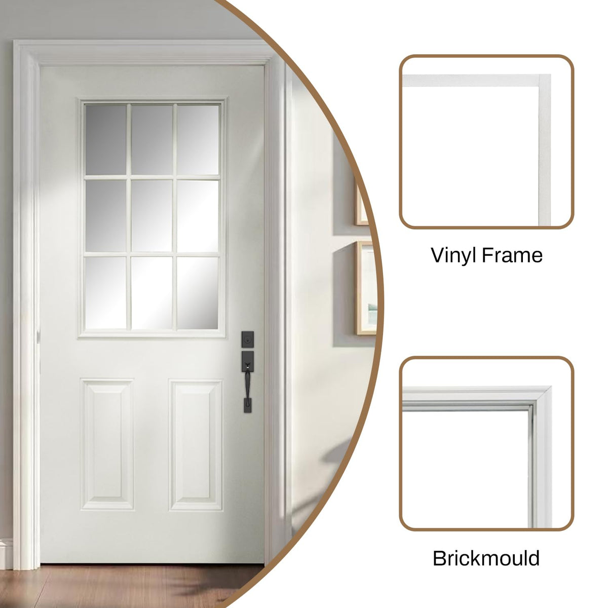 Fiberglass Exterior Door with Brickmould, 36'' x 80'' Front Entry Door S890030