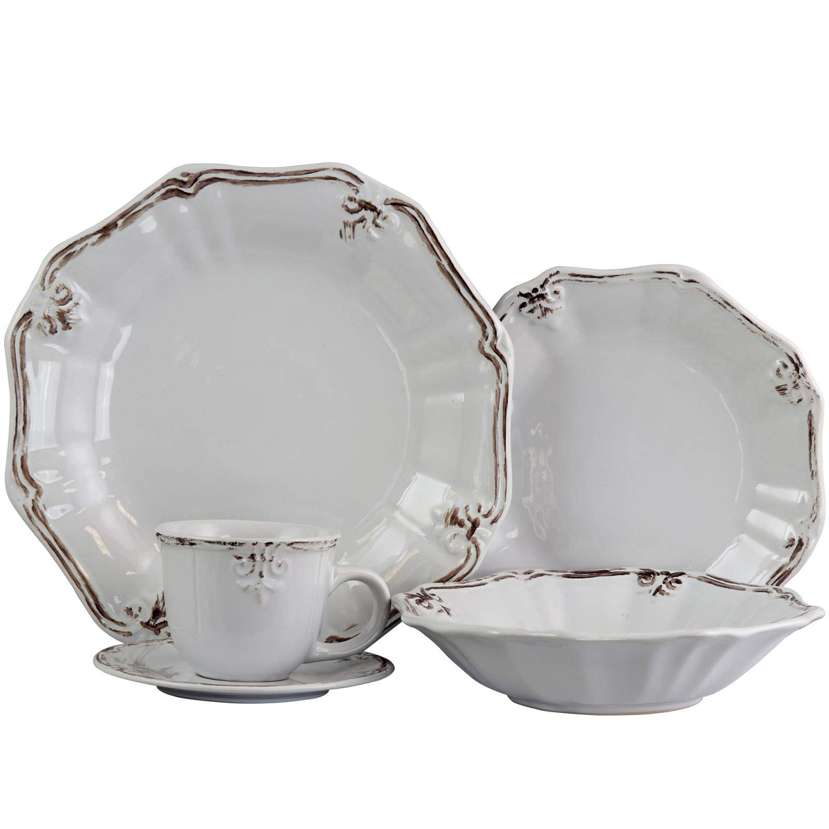 White 20-Piece Dinnerware Set Z218148