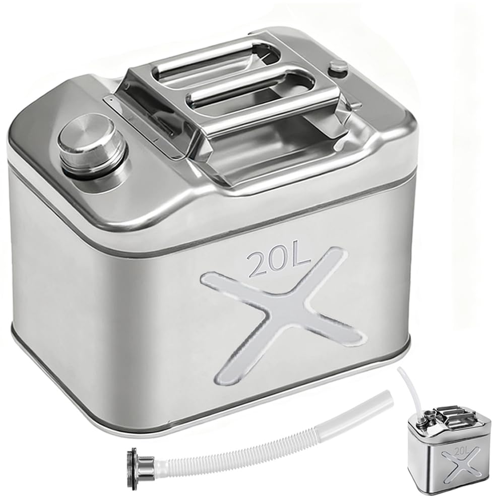 5 Gallon 304 Stainless Steel Oil Storage Can with Spout D18434