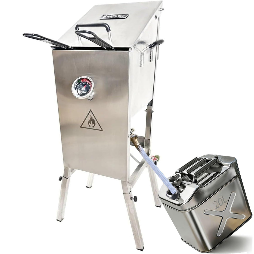 5 Gallon 304 Stainless Steel Oil Storage Can with Spout D18434