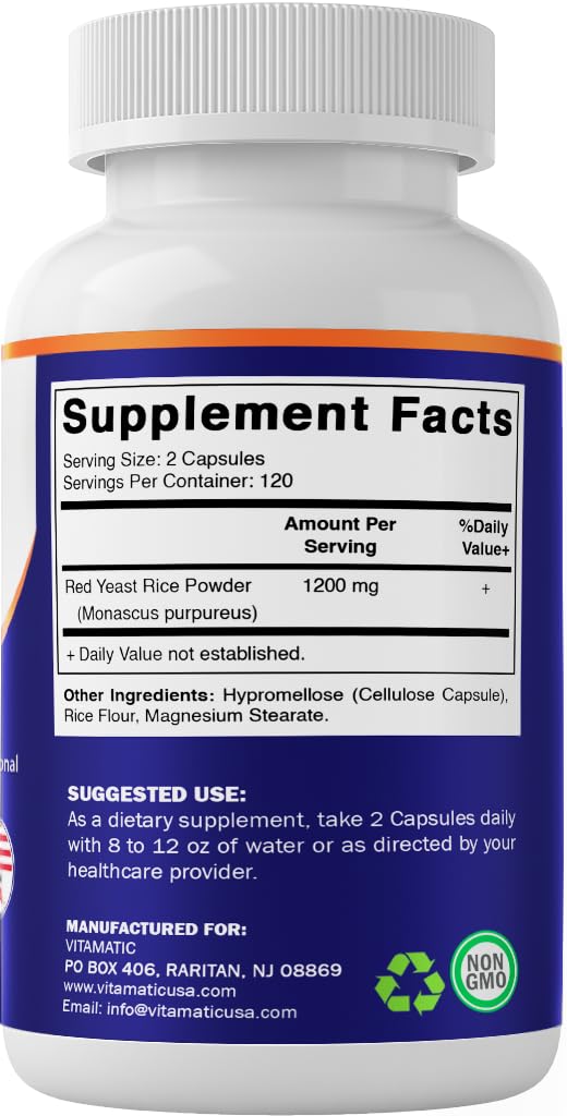 Red Yeast Rice 1200 mg 240 Veg Capsules C684866