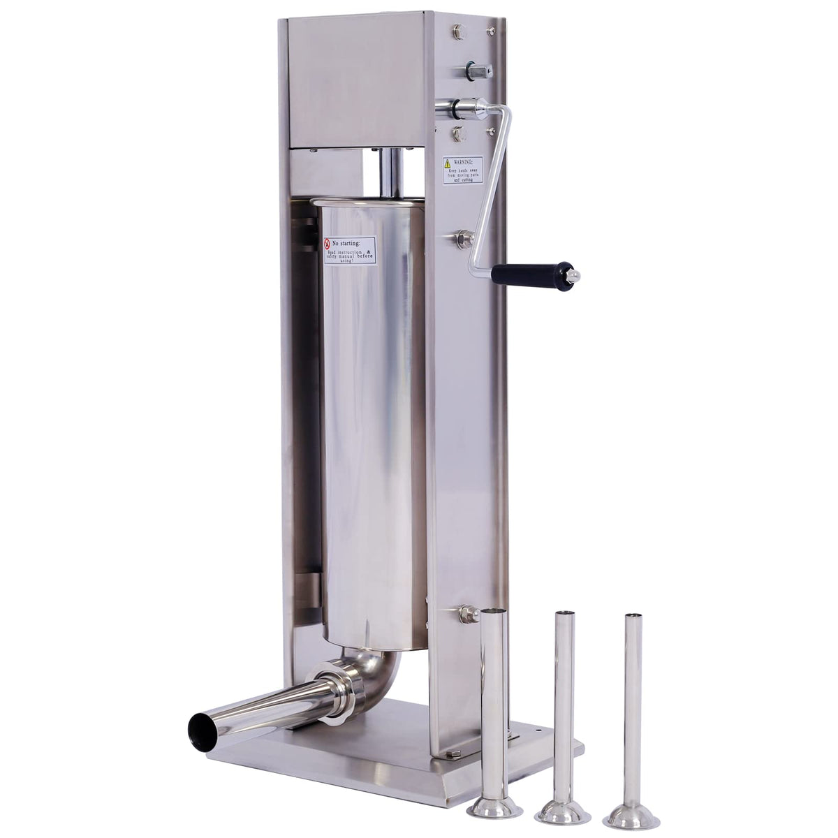 Stainless Steel 15LB Vertical Sausage Stuffer with 4 Stuffing Tubes O76642
