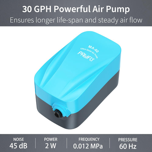 15-40 GPH Compact Quiet Aquarium Air Pump with Air Stone V61745