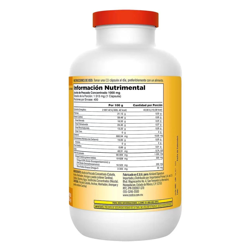 Fish Oil Concentrate 1000mg 400 Softgels A6953