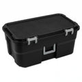 22 Gallon Black Wheeled Plastic Storage Trunk Z23654