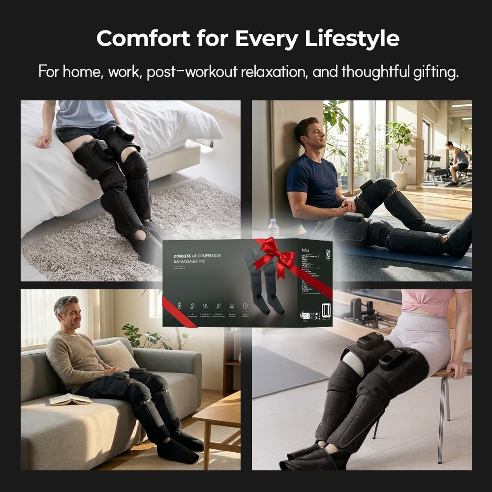 Cordless Full Leg Massager with Knee & Sole Heat G6929