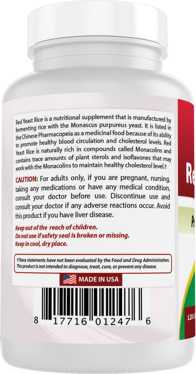 Red Yeast Rice 600 mg 120 Capsules H5551