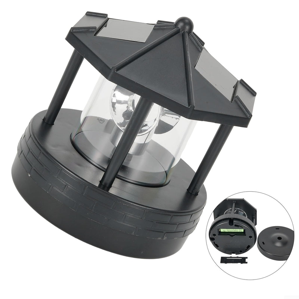 Black Solar Lighthouse Outdoor Light D731