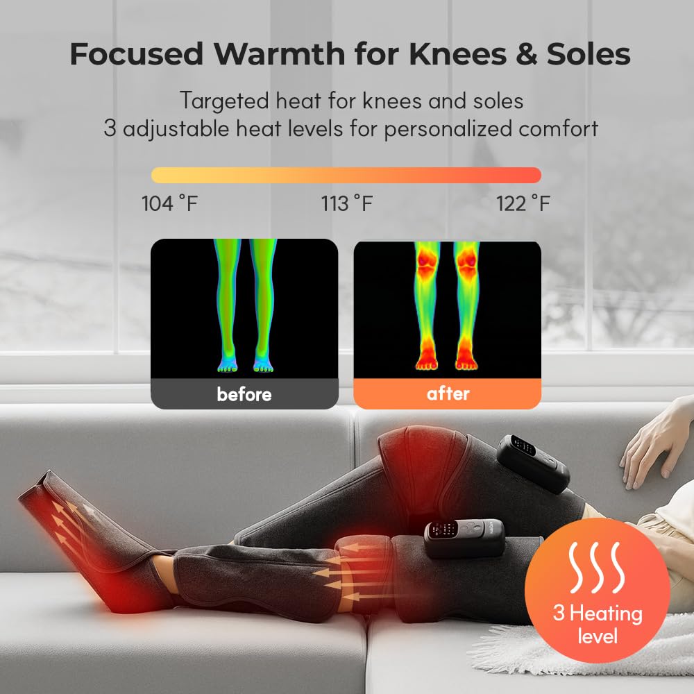 Cordless Full Leg Massager with Knee & Sole Heat G6929