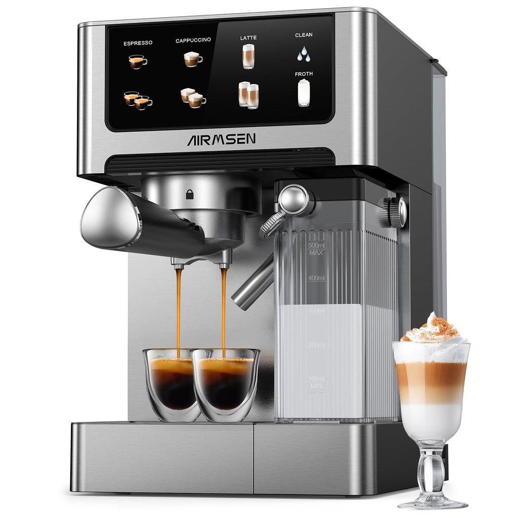 20 Bar Espresso Machine with Milk Frother, Stainless Steel, 60oz Water Tank U4894