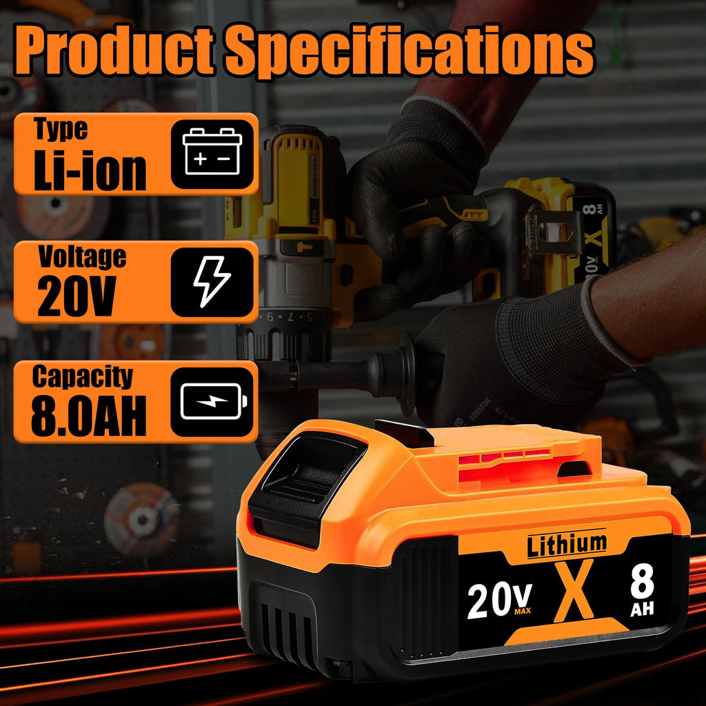 8.0Ah 20V MAX Lithium Batteries 2 Pack O643