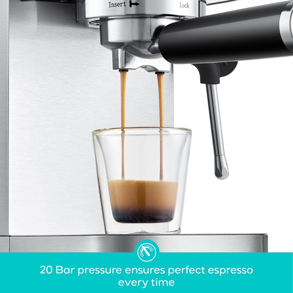 Stainless Steel Espresso Machine with Steam Wand G666090