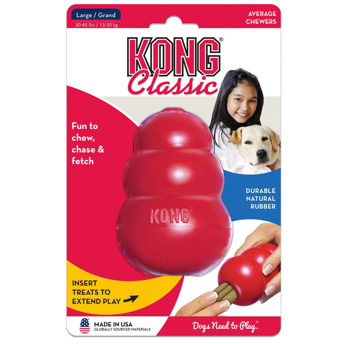 Classic Stuffable Natural Rubber Dog Toy Y69900
