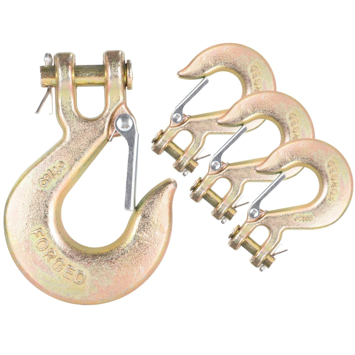 4-Pack 3/8-Inch Grade 70 Forged Steel Clevis Slip Hooks 18,000 Lbs Capacity L376042