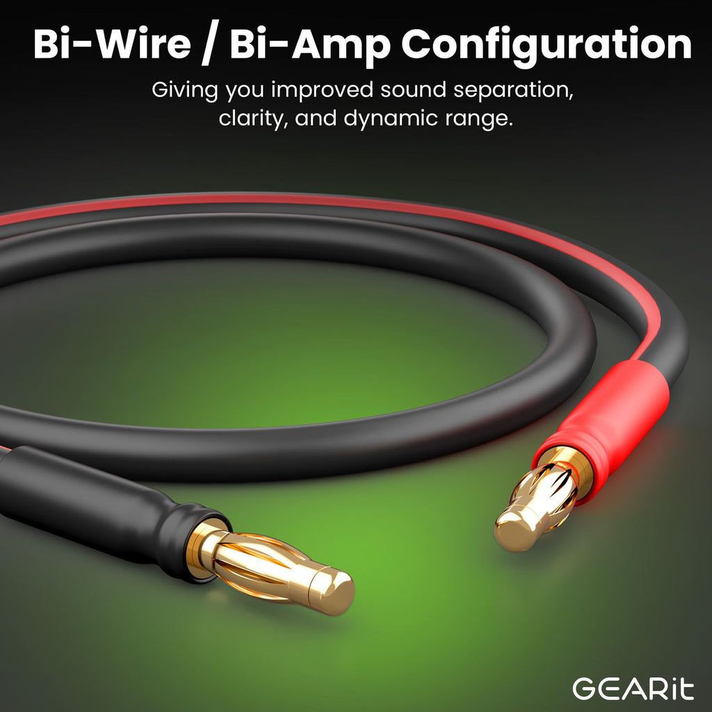 14 Gauge OFC Speaker Wire with Banana Plugs, 2 Pack 6.6 ft Each V844075