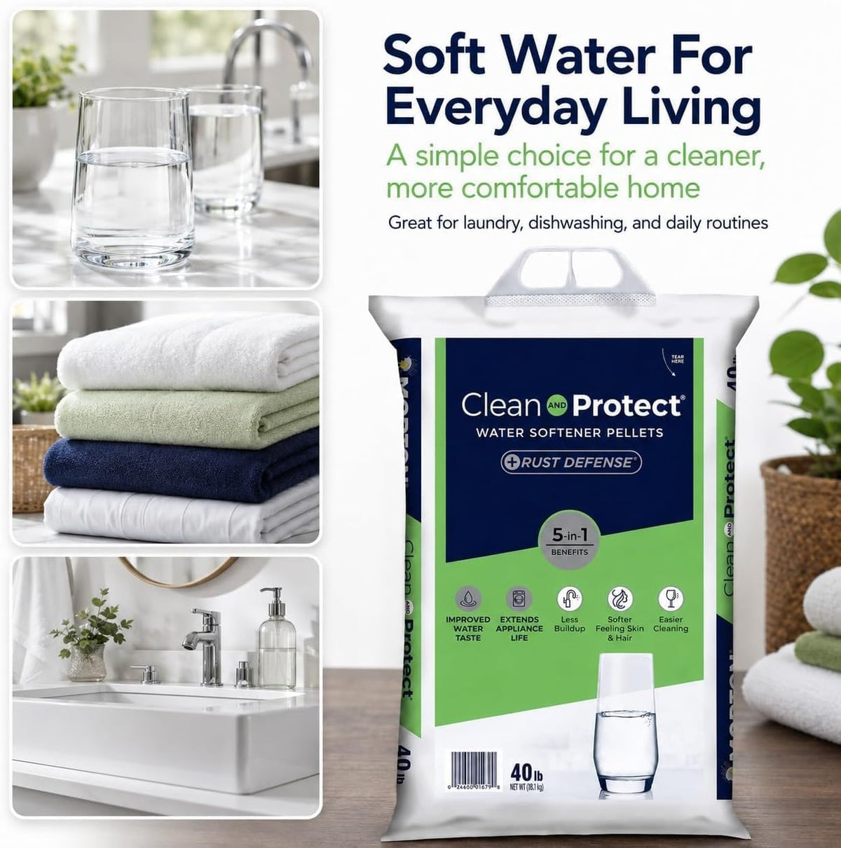 Water Softener Salt 40 lb Crystal H4498