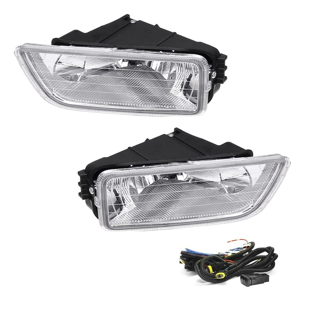 Driving Fog Lights Lamps Replacement with H11 12V 55W Halogen Bulbs & Wiring Harness Kit (Clear Lens) U7846