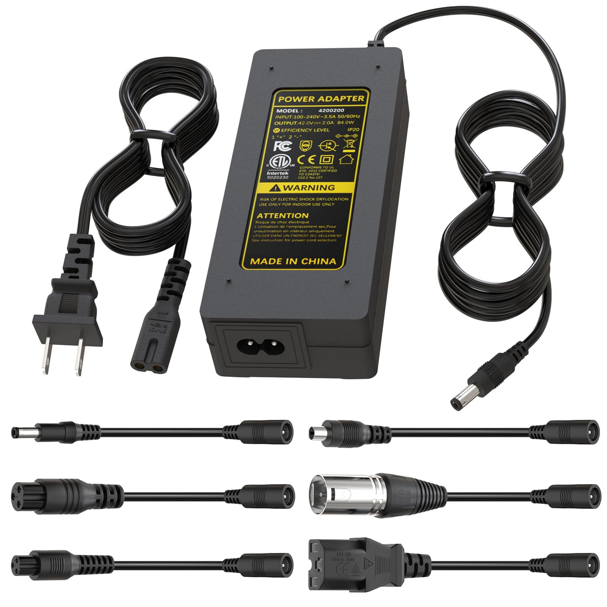 42V 2A Electric Scooter Charger with 7 Plugs D22277