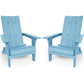 Oversize Folding Plastic Adirondack Chairs Set of 2 U93637