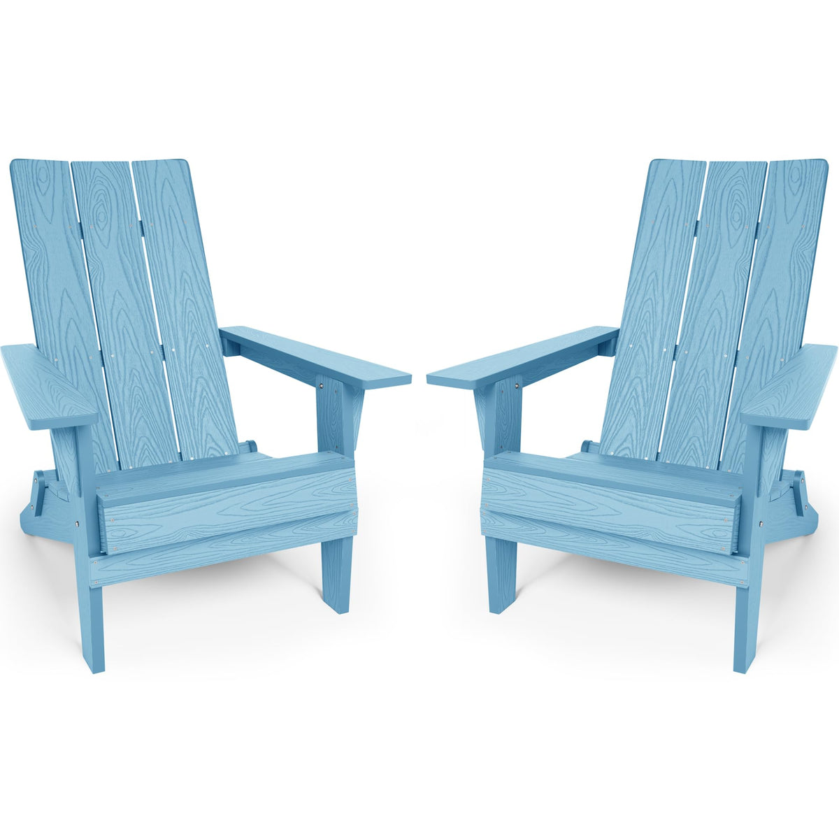 Oversize Folding Plastic Adirondack Chairs Set of 2 U93637