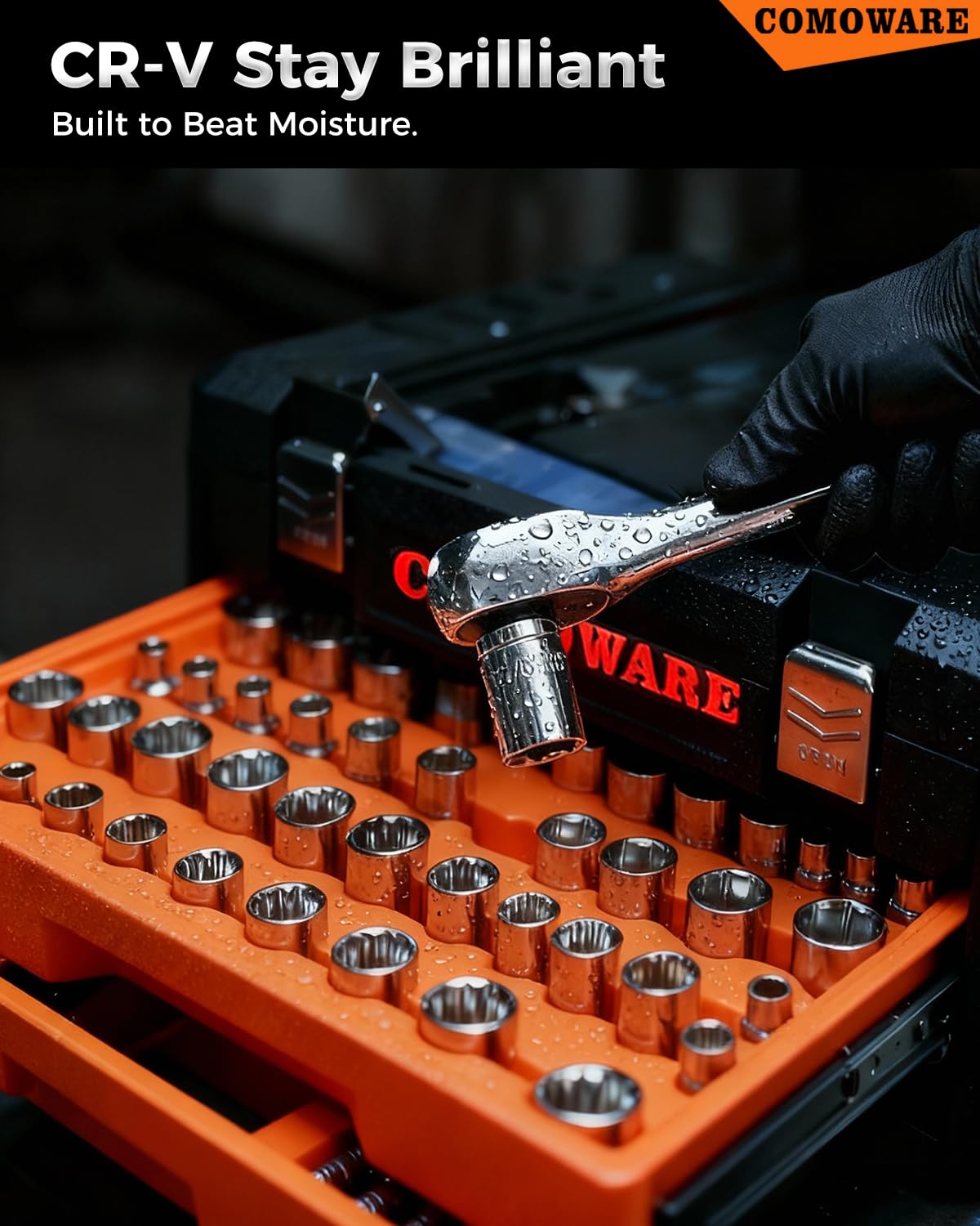320-Piece Mechanic Tool Set with Case, 1/4" 3/8" 1/2" Drive SAE & Metric Socket Wrench Set, CR-V Steel D4684