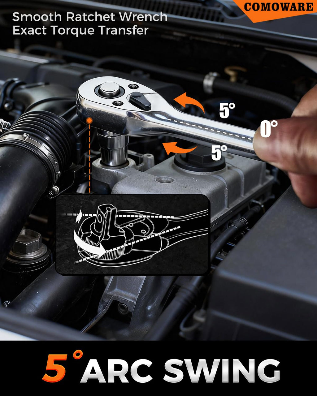 320-Piece Mechanic Tool Set with Case, 1/4" 3/8" 1/2" Drive SAE & Metric Socket Wrench Set, CR-V Steel D4684