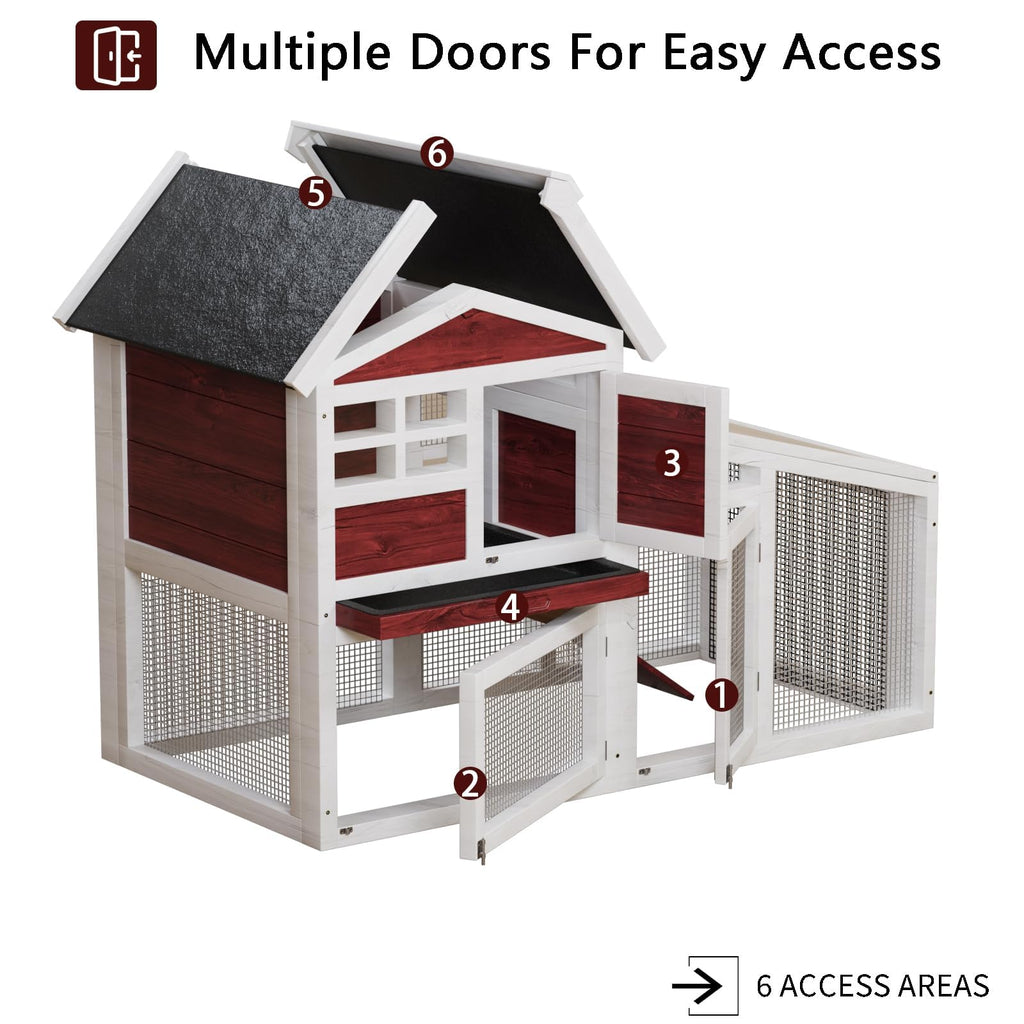 Weatherproof Wooden Rabbit Hutch T9440