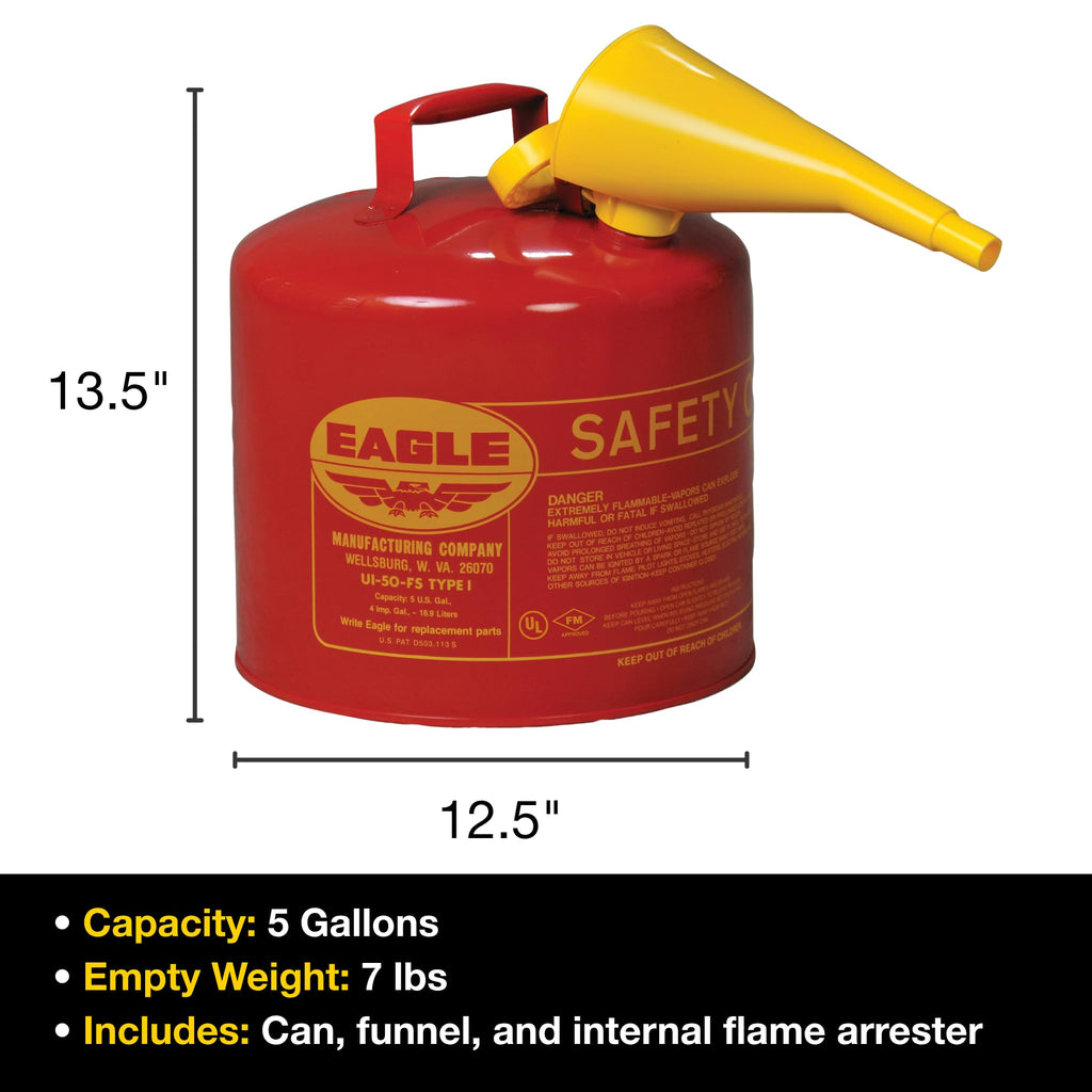 5 Gallon Type I Red Gas Can X329141
