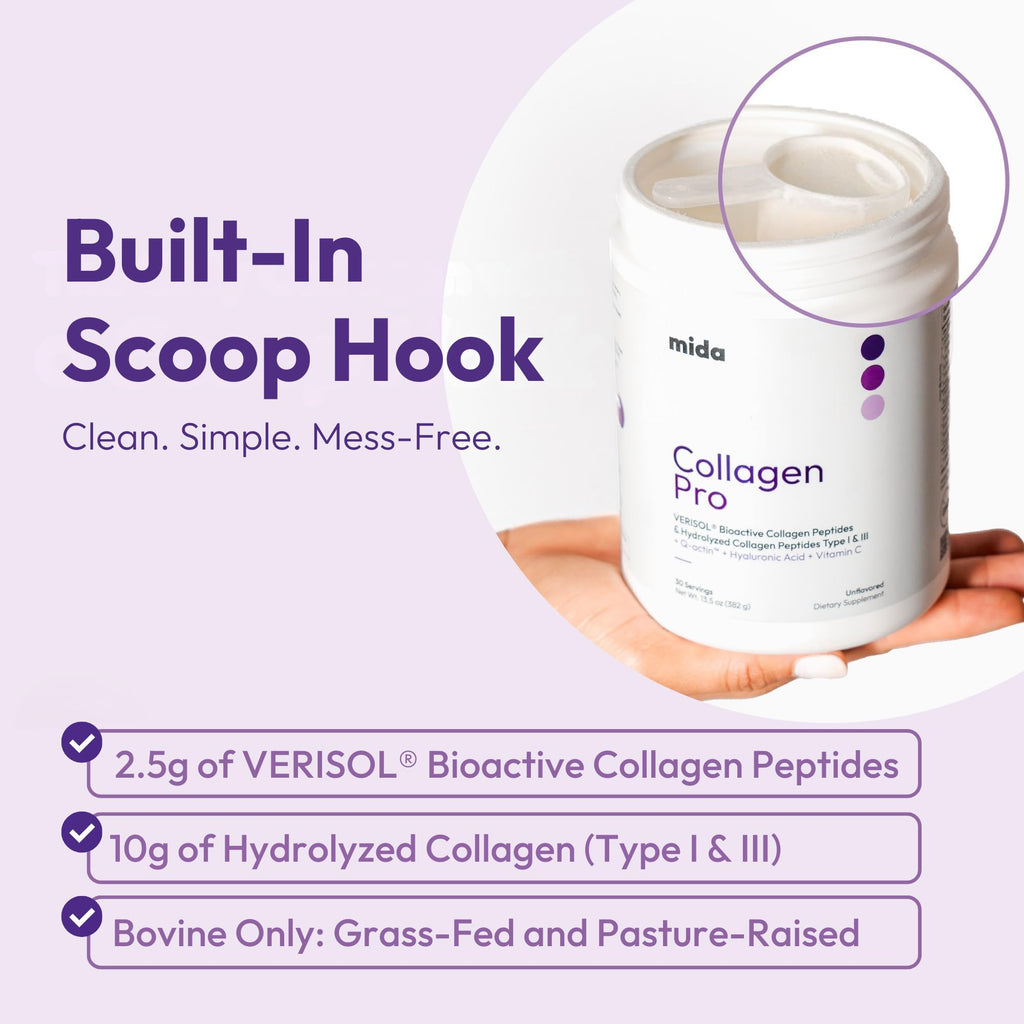 Hydrolyzed Collagen Peptides Type I & III with Vitamin C, Hyaluronic Acid, Biotin, Unflavored Powder, 30 Servings I2231