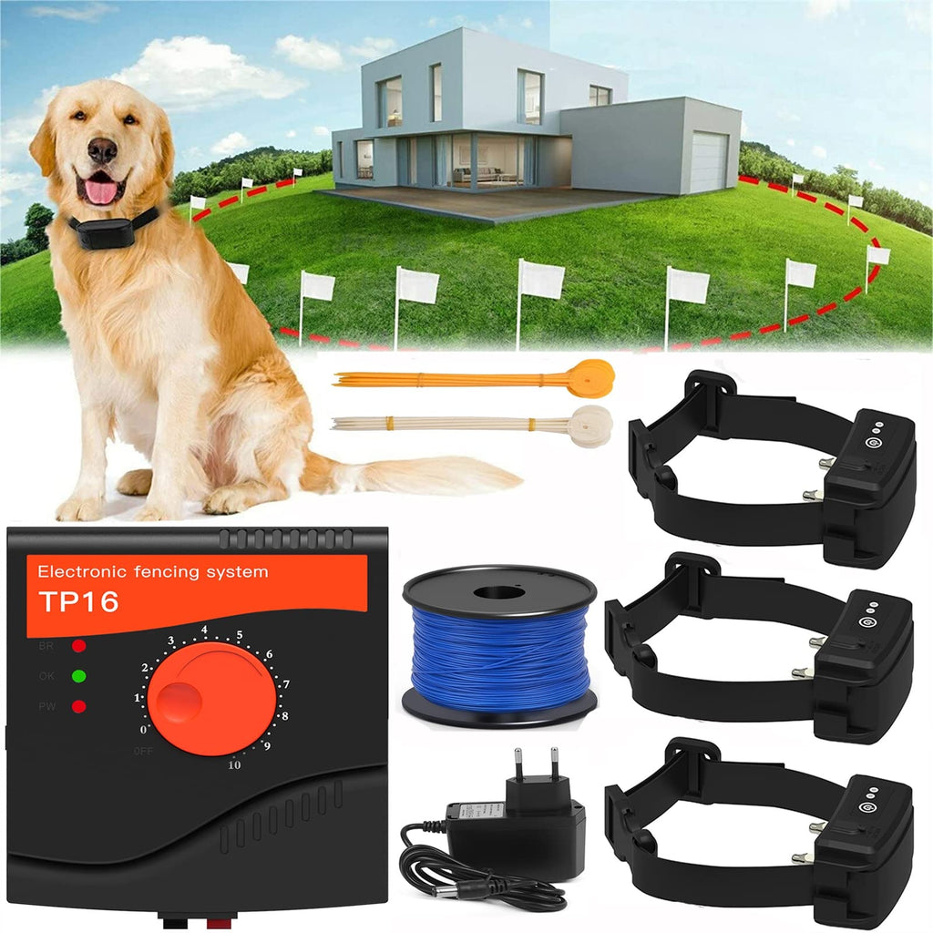 Electric Dog Fence, 984 Ft Wire, IP66 Waterproof Receiver Z760710
