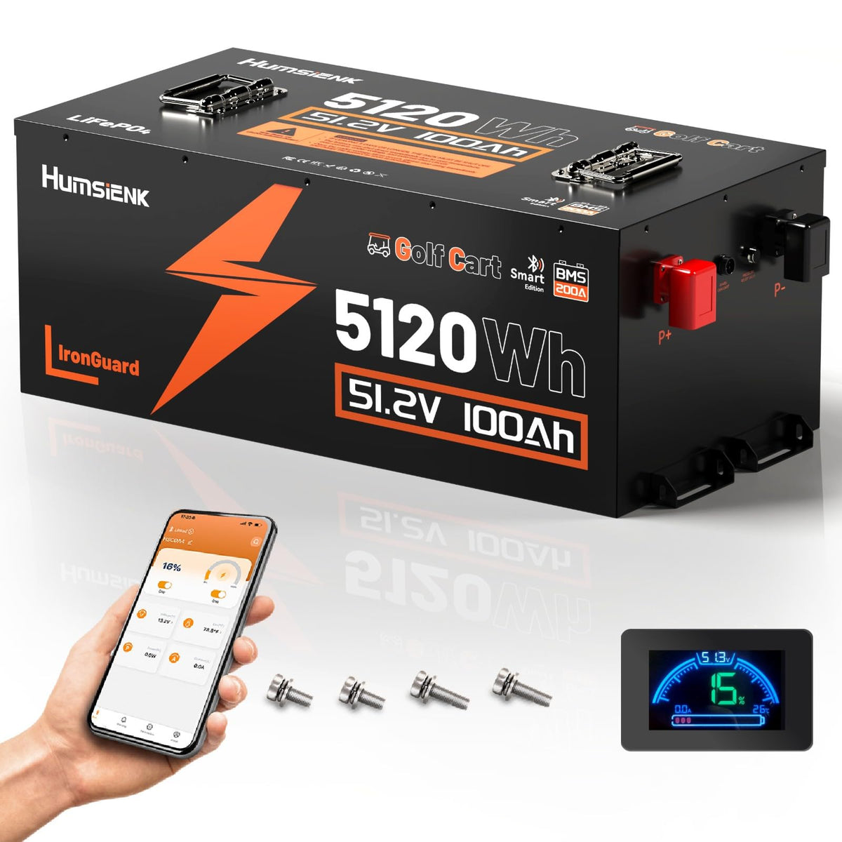 48V 100Ah LiFePO4 Golf Cart Battery F517