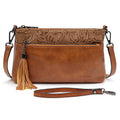 Turquoise Concho Embossed Crossbody Handbag Q783140