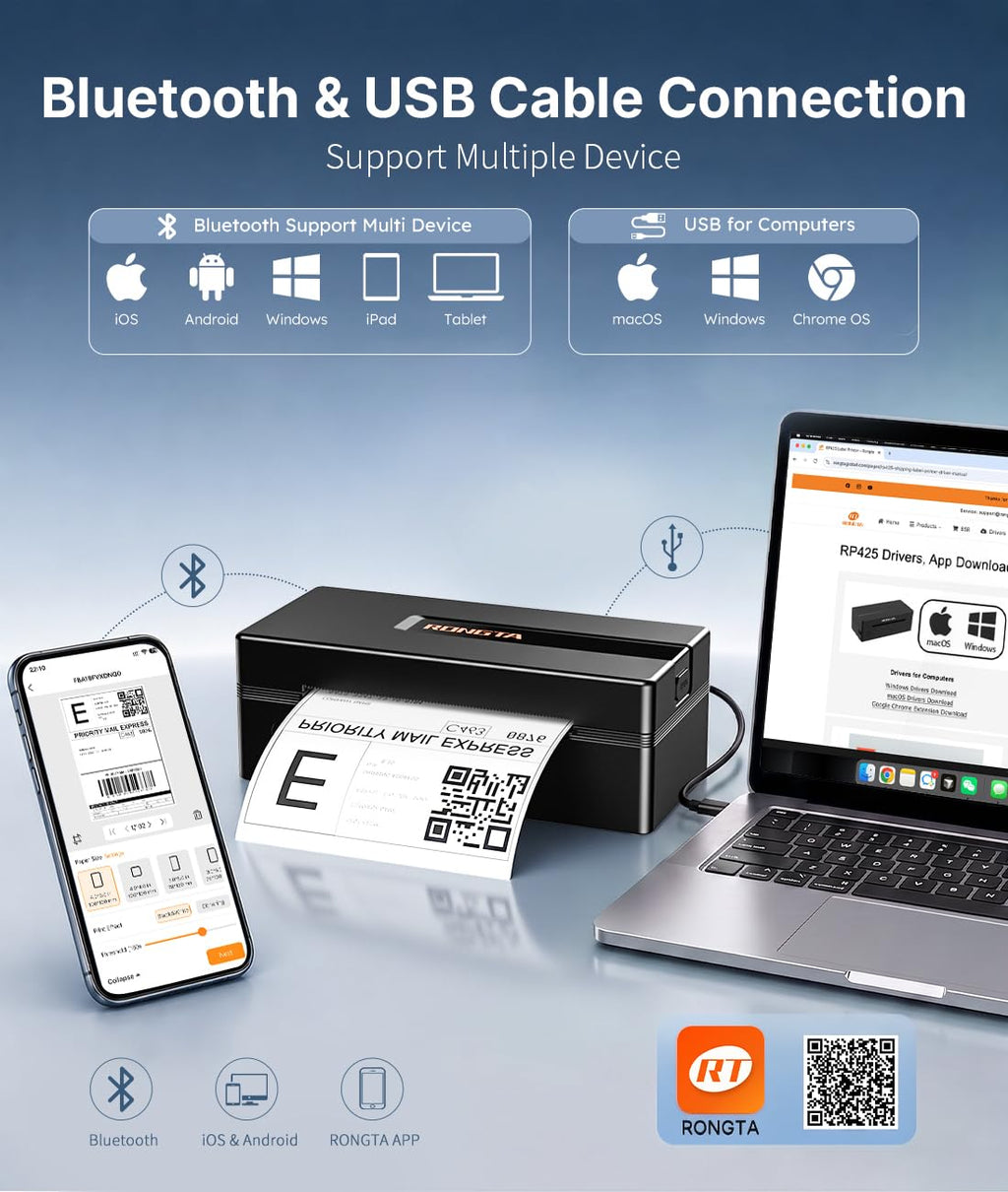 Bluetooth Thermal Shipping Label Printer T127