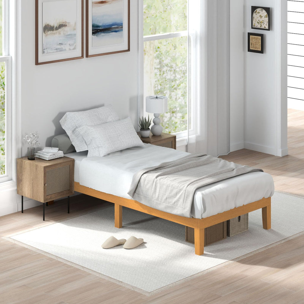 Twin Size 12 Inch Wood Platform Bed Frame J999