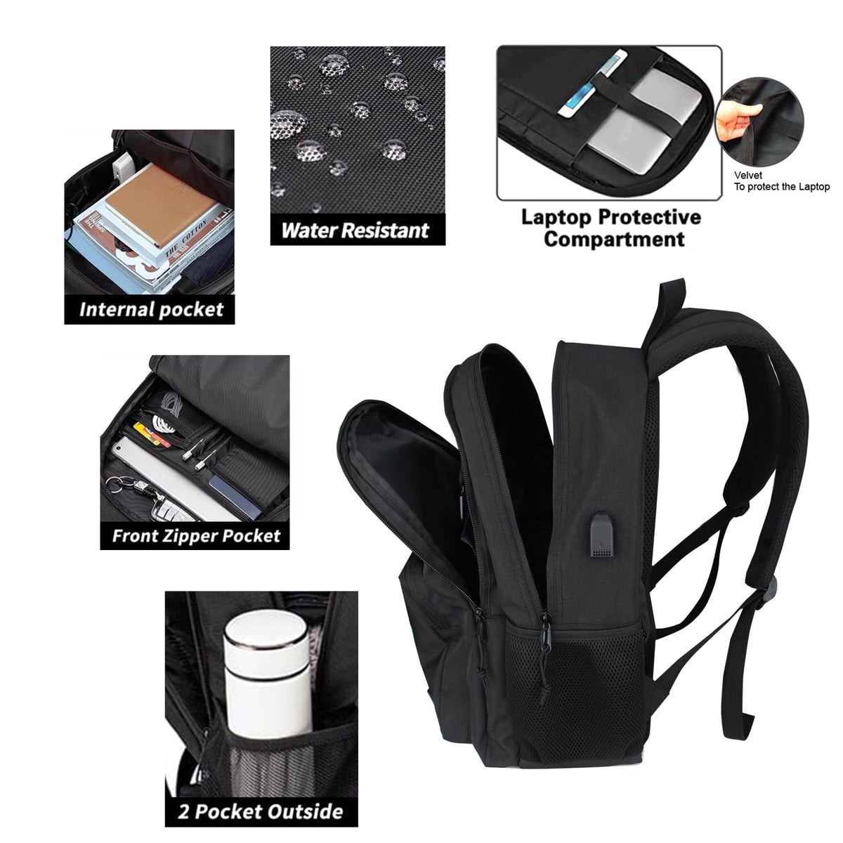 Anti Theft Laptop Backpack with USB Charging Port B54939